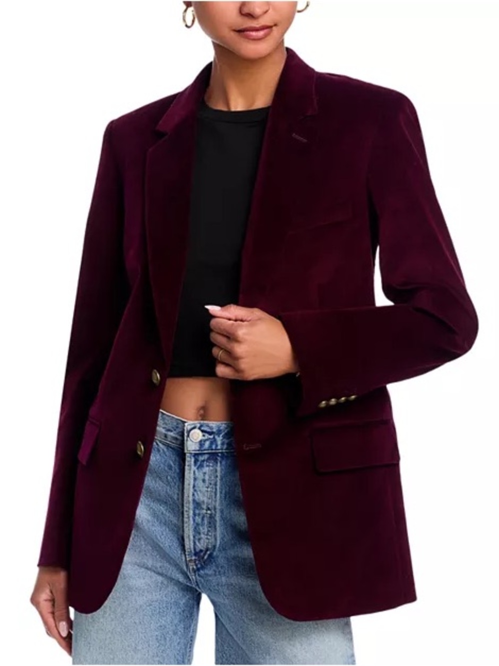 Frame Everyday Velvet Blazer Wine Size 8 Dark Academia Romantic Gothic Preppy